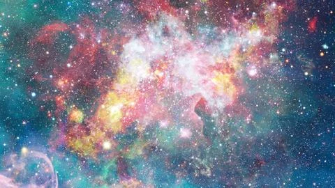 Colored clouds in nebula. Elements of this image furnished by NASA. Foto stock