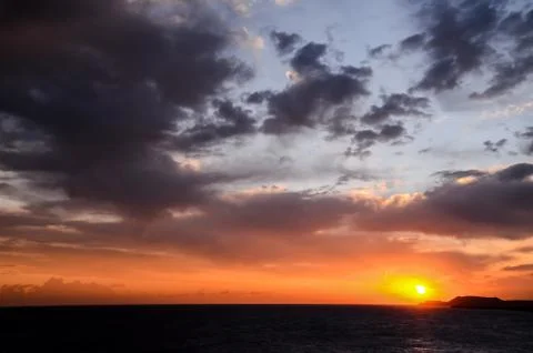 Colored Clouds at Sunset Stock Photos