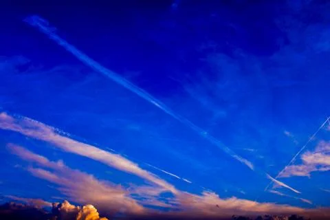 Colored Clouds at Sunset Stock Photos