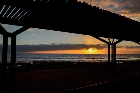 Colored Clouds at Sunset Foto stock