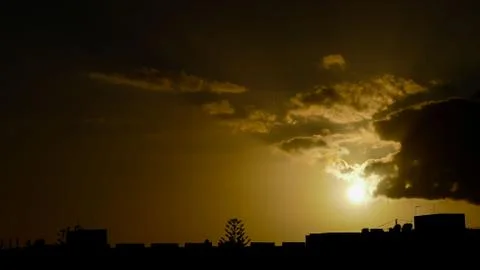 Colored Clouds at Sunset Stock Photos