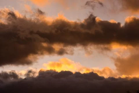 Colored Clouds at Sunset Stock Photos