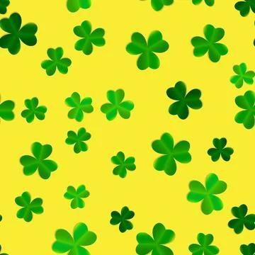 Colored Clover Leaves Seamless Pattern Background Illustration Illustrazione stock