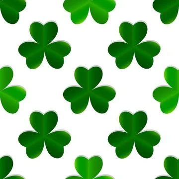 Colored Clover Leaves Seamless Pattern Background Illustration Illustrazione stock