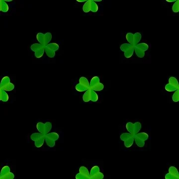 Colored Clover Leaves Seamless Pattern Background Illustration Stock Illustration