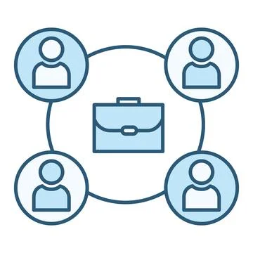 Colored Co-worker Icon. Work Colleagues and Business Bag. Business and Team.. Stock Illustration