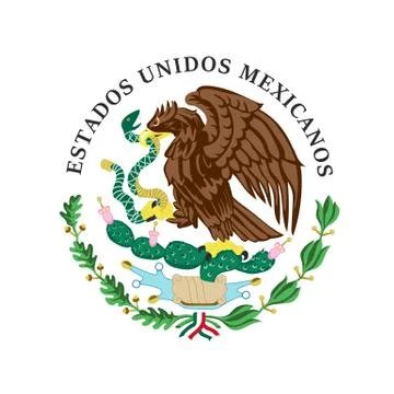 Colored coat of arms of Mexico Illustrazione stock