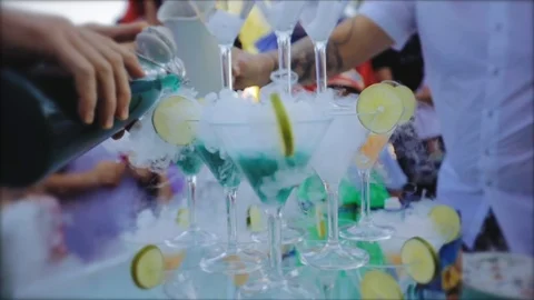 Colored cocktails Stock Footage 94667923