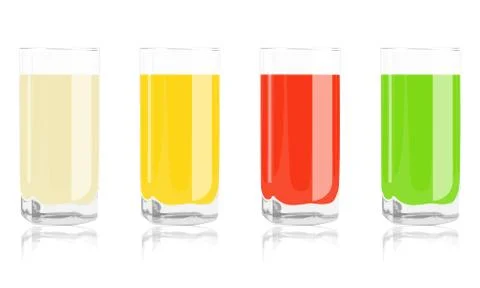 Colored cocktails in glass Stock Illustration