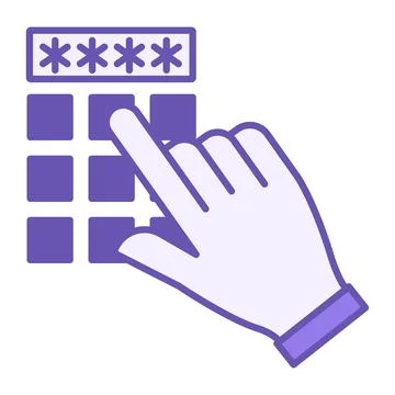 Colored Code Icon. Vector Illustration. Man Dials Secret PIN Code To Access.. Stock-Illustration
