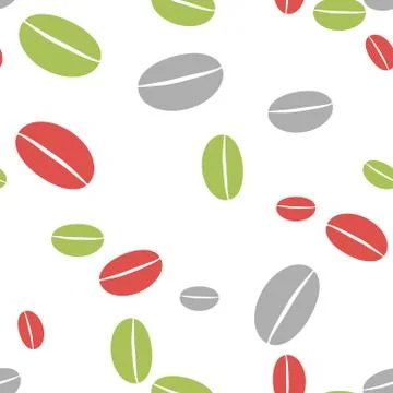 Colored coffee bean abstract seamless background Stock Illustration