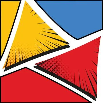 Colored comic book page with halftone effect Vector Illustrazione stock