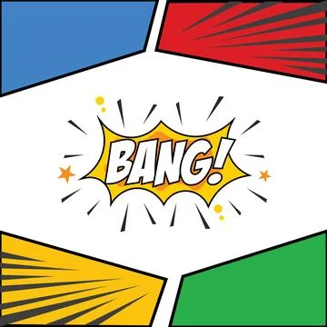 Colored comic book page with halftone effect and bubble chat Vector Stock Illustration