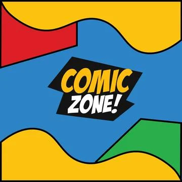 Colored comic book page with halftone effect and bubble chat Vector Stock Illustration