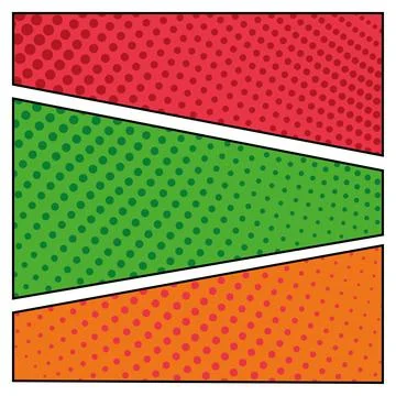 Colored comic page background with halftone effects Stock Illustration