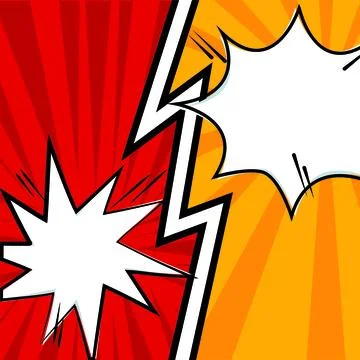 Colored comic page with halftone effect and comic bubbles Vector 스톡 일러스트