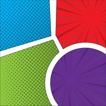 Colored comic page Stock Illustration