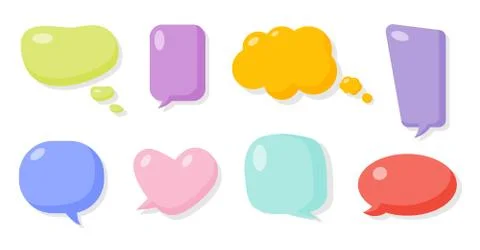 Colored comic speak soap bubble cartoon vector set Stock Illustration