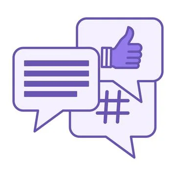 Colored Comments Icon. Vector Illustration. Review on any Text, Statement, .. Stock Illustration