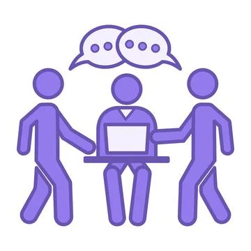 Colored Communication Icon. Vector Icon Office Employees Communicate and So.. Stock Illustration