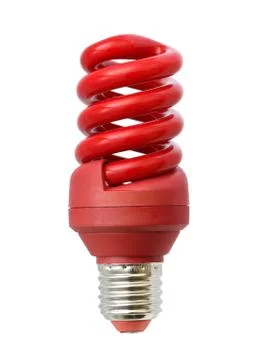 Colored compact fluorescent light bulb Stock Photos