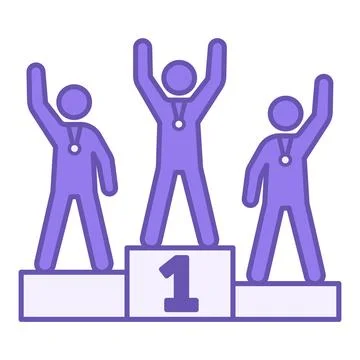 Colored Competition Icon. Vector Illustration. Athletes Share Prize Places... Stock Illustration