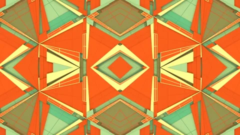 Colored composition with movement triangular shapes. 3d render loop animation HD Stock Footage 143002887