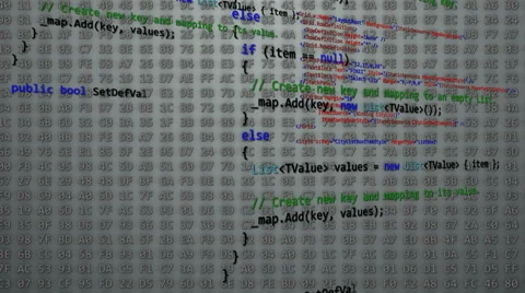 Colored Computer Code On Grey Background. Stock Footage 57486242