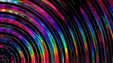 Colored concentric glass arcs on black background 스톡 일러스트