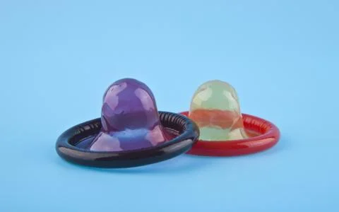 Colored condom Stock Photos