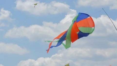 Colored Cone Shaped Kite Stock Footage 127528101