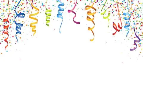 Colored confetti and streamers Stock Illustration