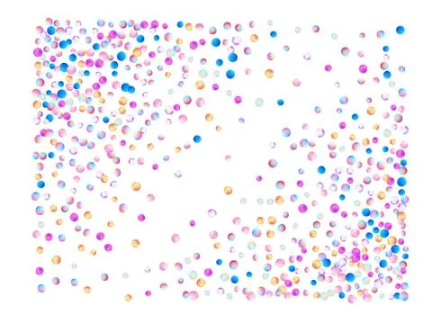 Colored confetti balls, digital. Stock Illustration