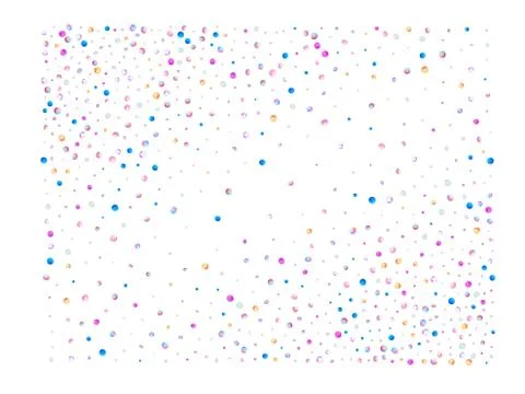 Colored confetti balls, futuristic. Illustrazione stock