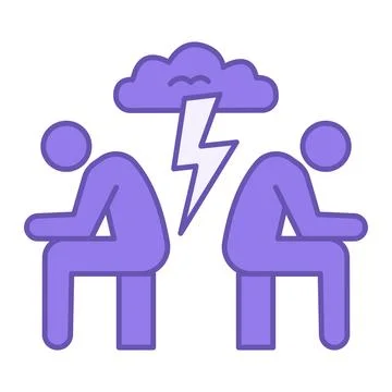Colored Conflicts Icon. Vector Illustration. Clash of Oppositely Directed G.. Stock Illustration