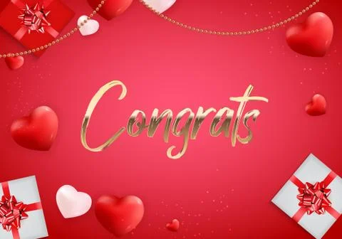 Colored Congratulations abstract design template background. illustration Stock Illustration