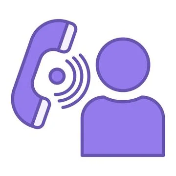 Colored Contacts Icon. Vector Icon of a Man Talking on the Phone. Global Co.. Ilustração Stock