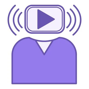 Colored Content Creator Icon. Vector Illustration. Person Who Creates Vario.. Stock Illustration
