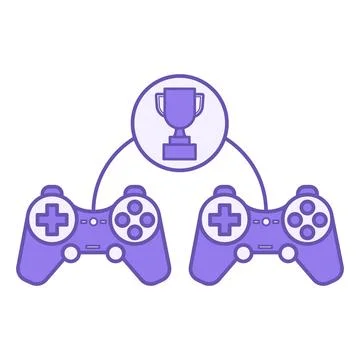 Colored Contest Icon. Vector Icon of Players Competing for the Winner Cup. .. Stock Illustration