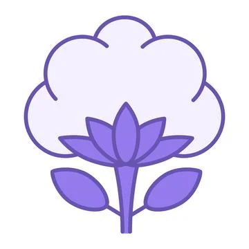 Colored Cotton Icon. Vector Illustration. Cotton Flower, Natural Fabric. Ma.. Stock Illustration