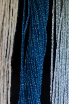 Colored cotton threads macro closeup Stock Photos