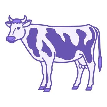 Colored Cow Icon. Vector Illustration. Female Cattle. Agriculture, Farming... Stock Illustration