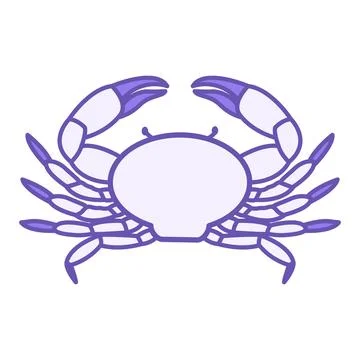 Colored Crab Icon. Vector Illustration. Short-Tailed Crayfish with Shell an.. イラスト素材