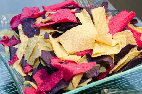 Colored crackers Foto stock