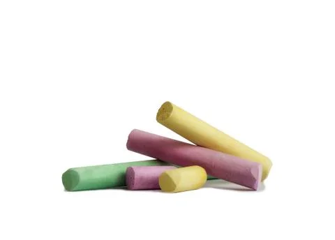 Colored crayons isolated on a white background Stock Photos