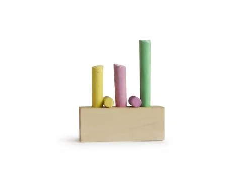 Colored crayons isolated on a white background Stock Photos