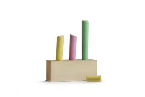 Colored crayons isolated on a white background Stock Photos