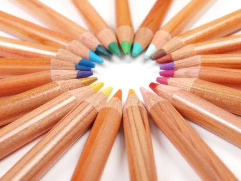 Colored crayons Stock Photos
