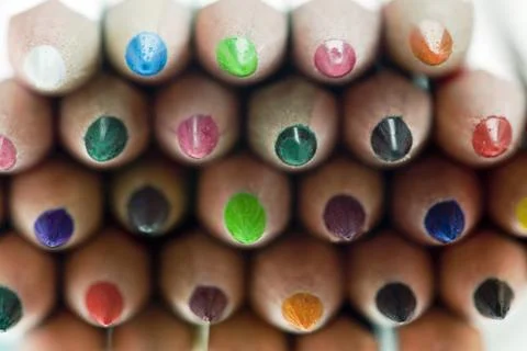 Colored crayons Stock Photos
