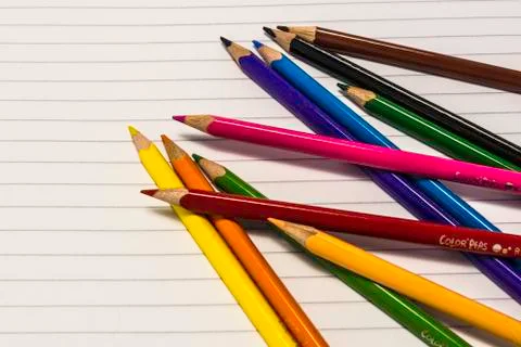 Colored crayons Stock Photos